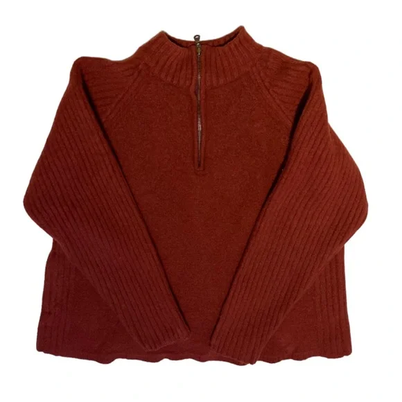 Patagonia Mock Half Zipper 💯 Wool Knit Unisex Sweater Size L - Picture 6 of 14